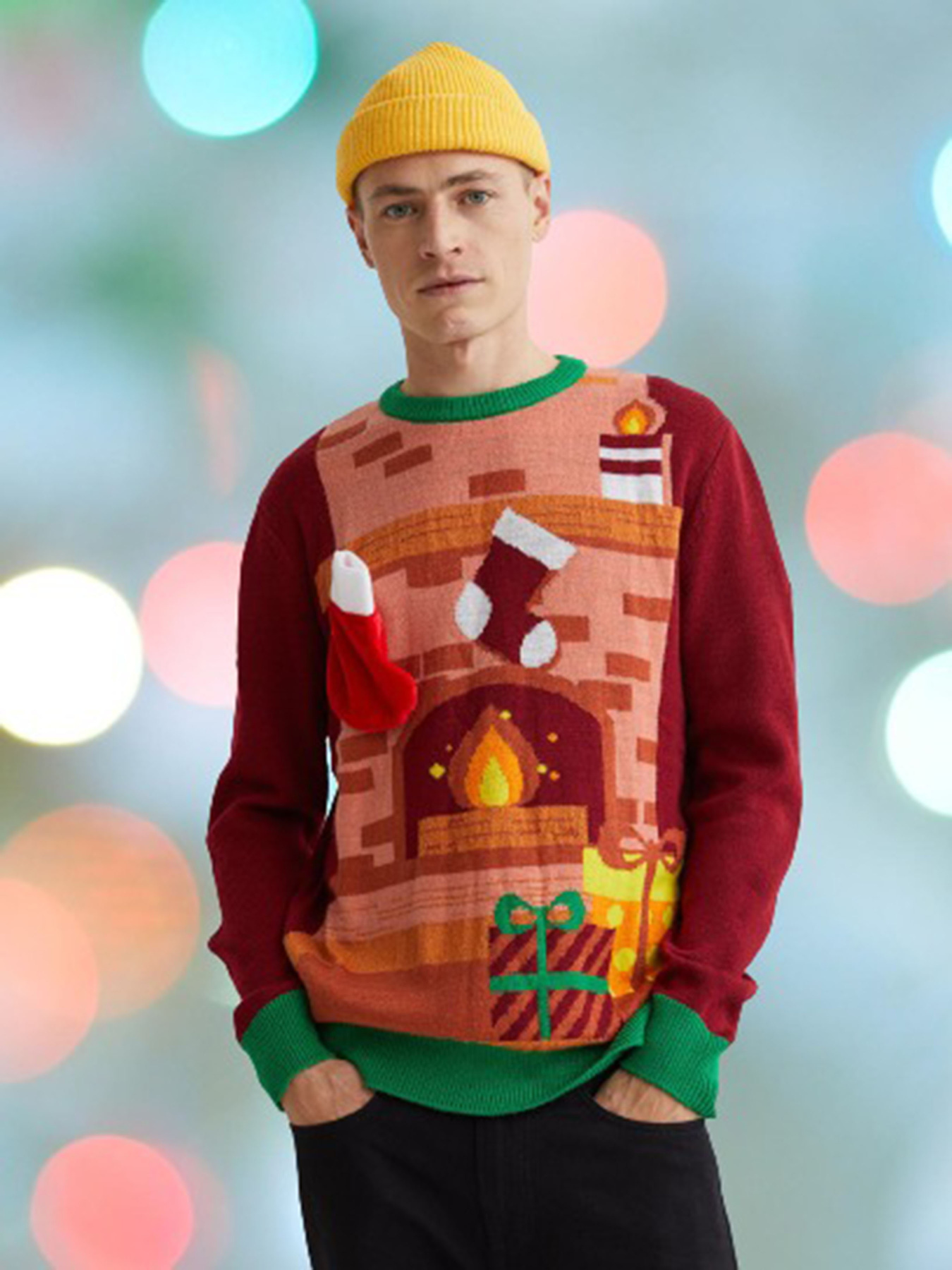 Свитер H&M модель 8813454wer_Бордовый Фото