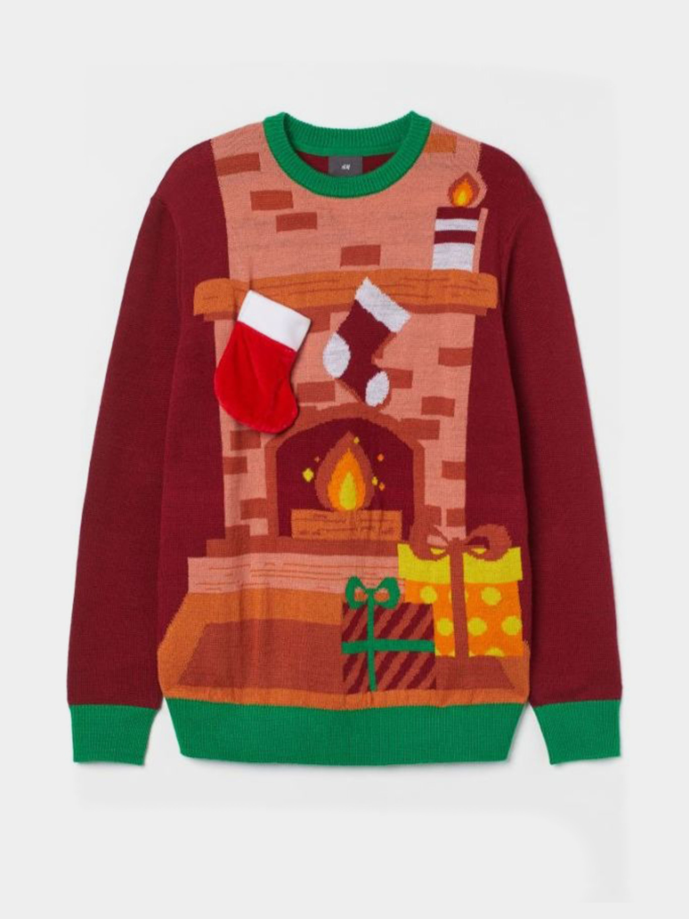 Свитер H&M модель 8813454wer_Бордовый Фото