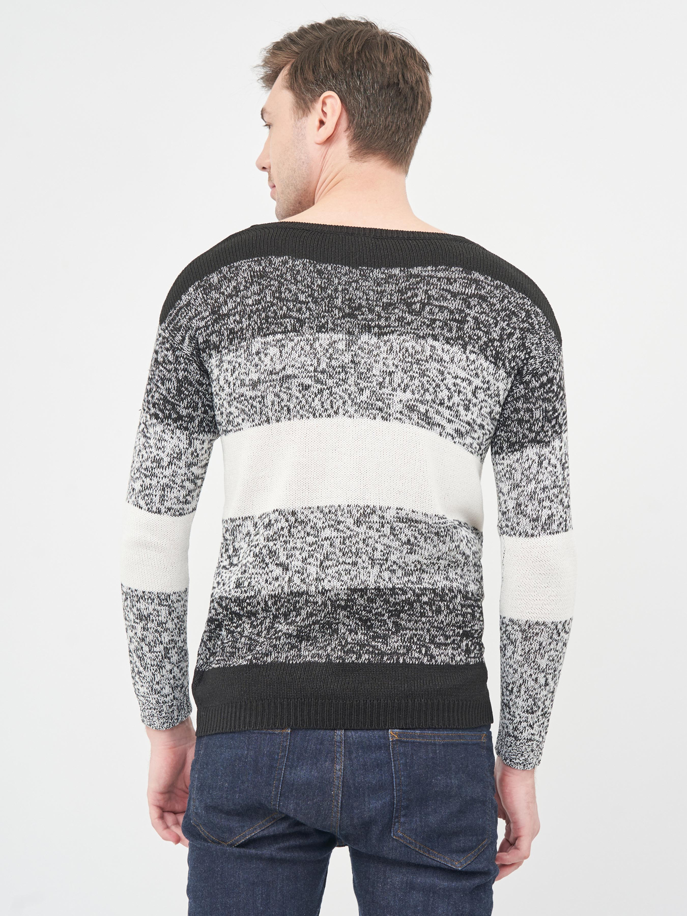 Светр H&M модель 1102020wt_черно-белый мергель Фото