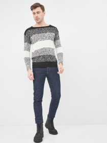 Свитер H&M модель 1102020wt_черно-белый мергель Свитер H&M модель 1102020wt_черно-белый мергель Фото