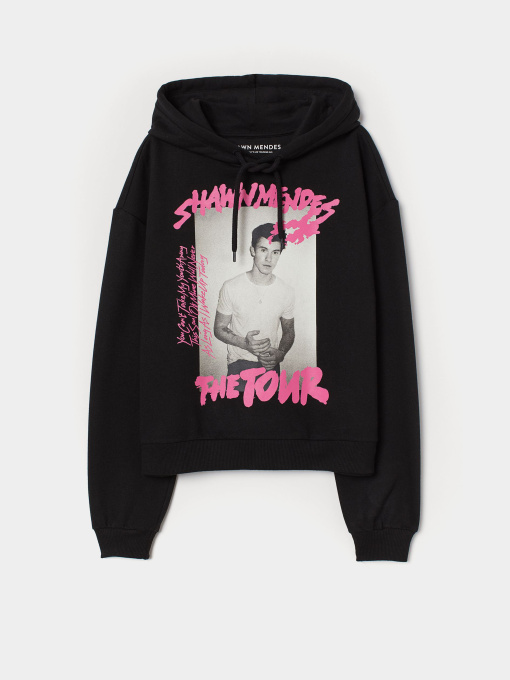 Худи H&M модель 8166821sm_черный с принтом Фото