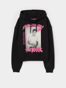 Худи H&M модель 8166821sm_черный с принтом Фото