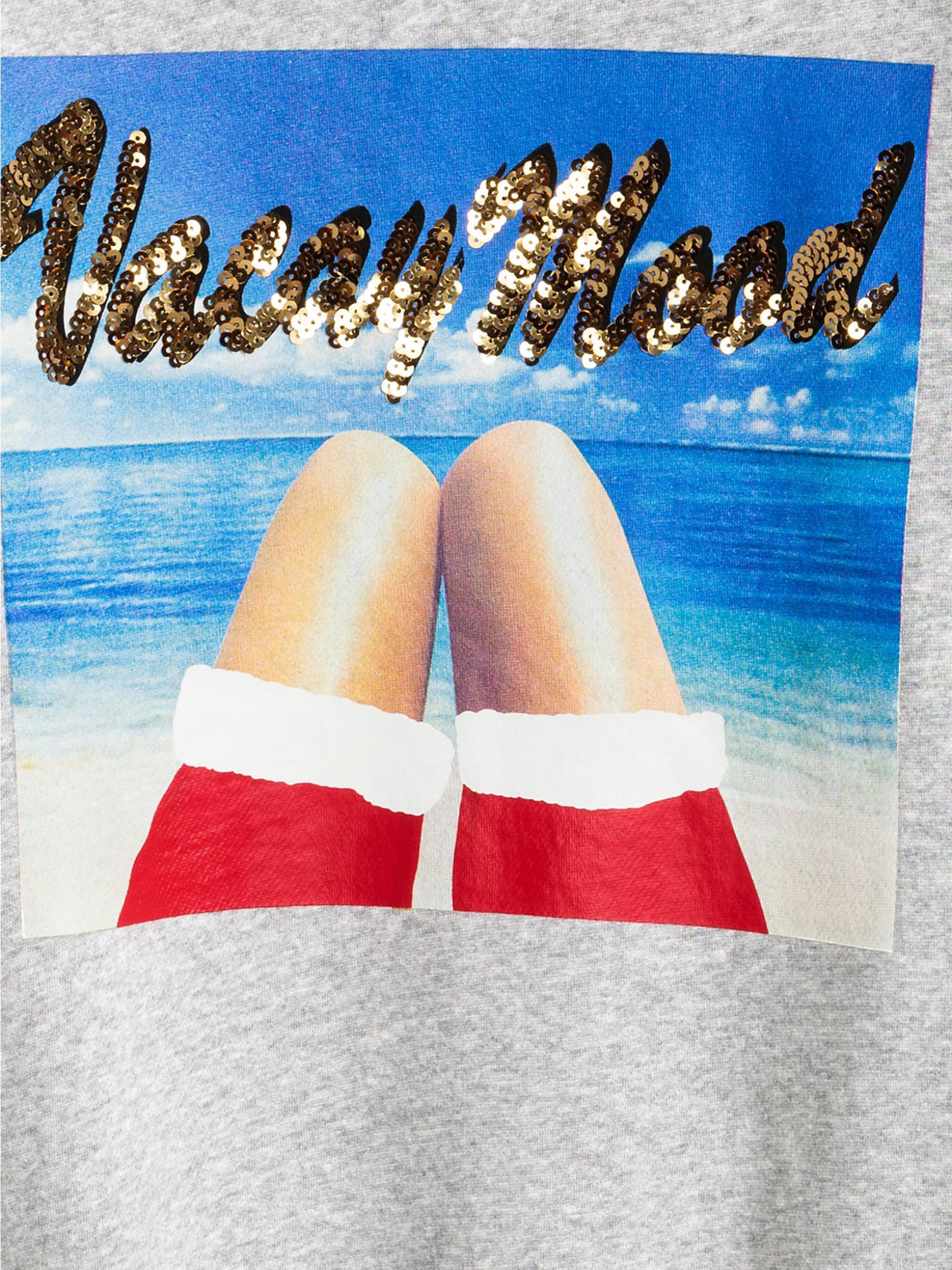 Свитшот H&M модель 4104364dm_серый меланж с принтом Фото