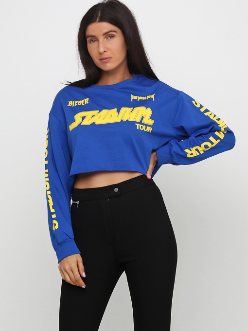 Свитшот H&M модель 5379786RP6_синий принт Фото