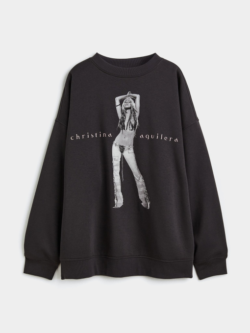 Свитшот H&M модель 1127637wer_Темно-серый Фото