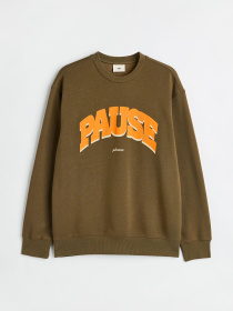 Свитшот H&M модель 9814167wer_темно-оливковый Фото