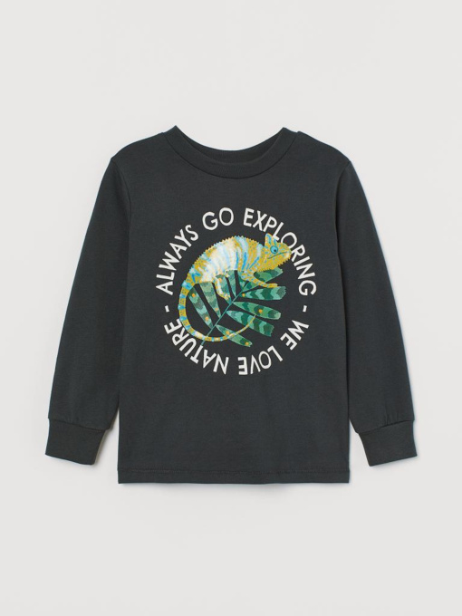 Свитшот H&M модель 9536543kwer_Темно-серый Фото