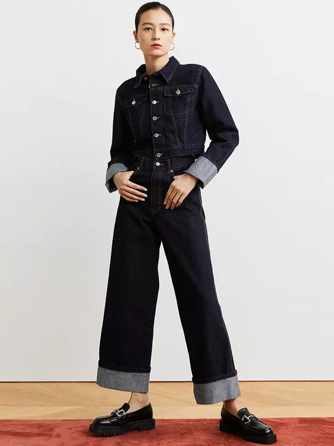 Джинсовая куртка H&M модель 1051893ral_Темно-синий Фото