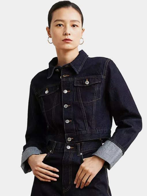 Джинсова куртка H&M модель 1051893ral_Темно-синий Фото