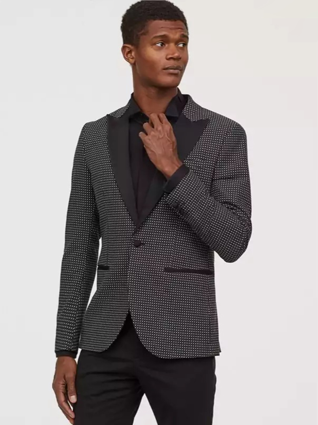 Пиджак H&M модель 7684330wer_Черно-белый Пиджак H&M модель 7684330wer_Черно-белый Фото