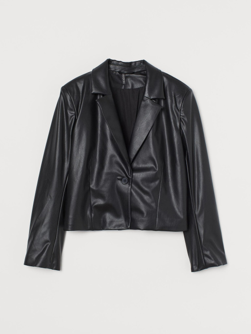 Куртка кожаная H&M модель 8710042bar_Черный Фото