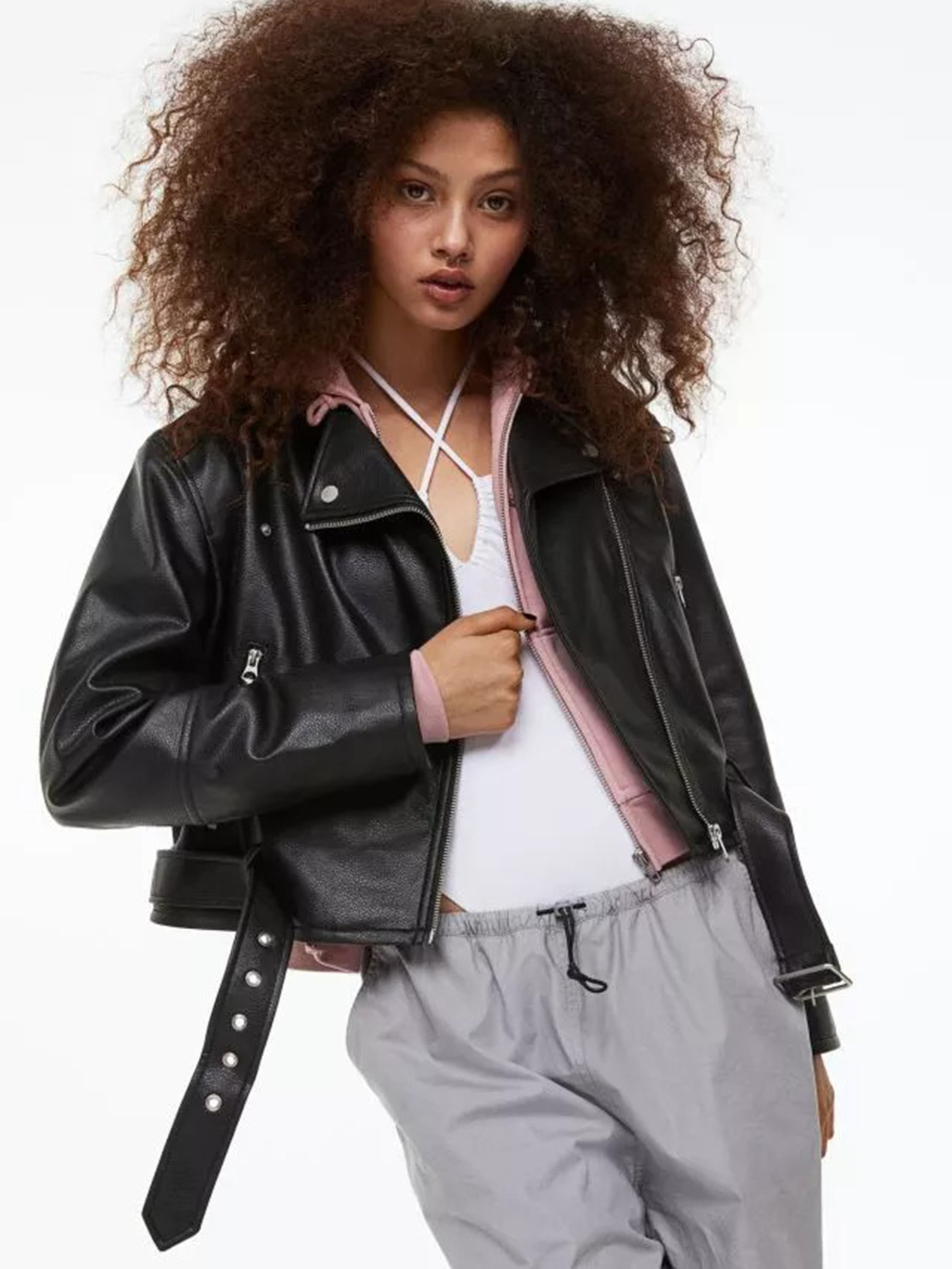 Куртка кожаная H&M модель 1128248wer_Черный Фото