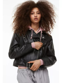 Куртка кожаная H&M модель 1128248wer_Черный Фото