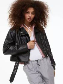 Куртка кожаная H&M модель 1128248wer_Черный Фото