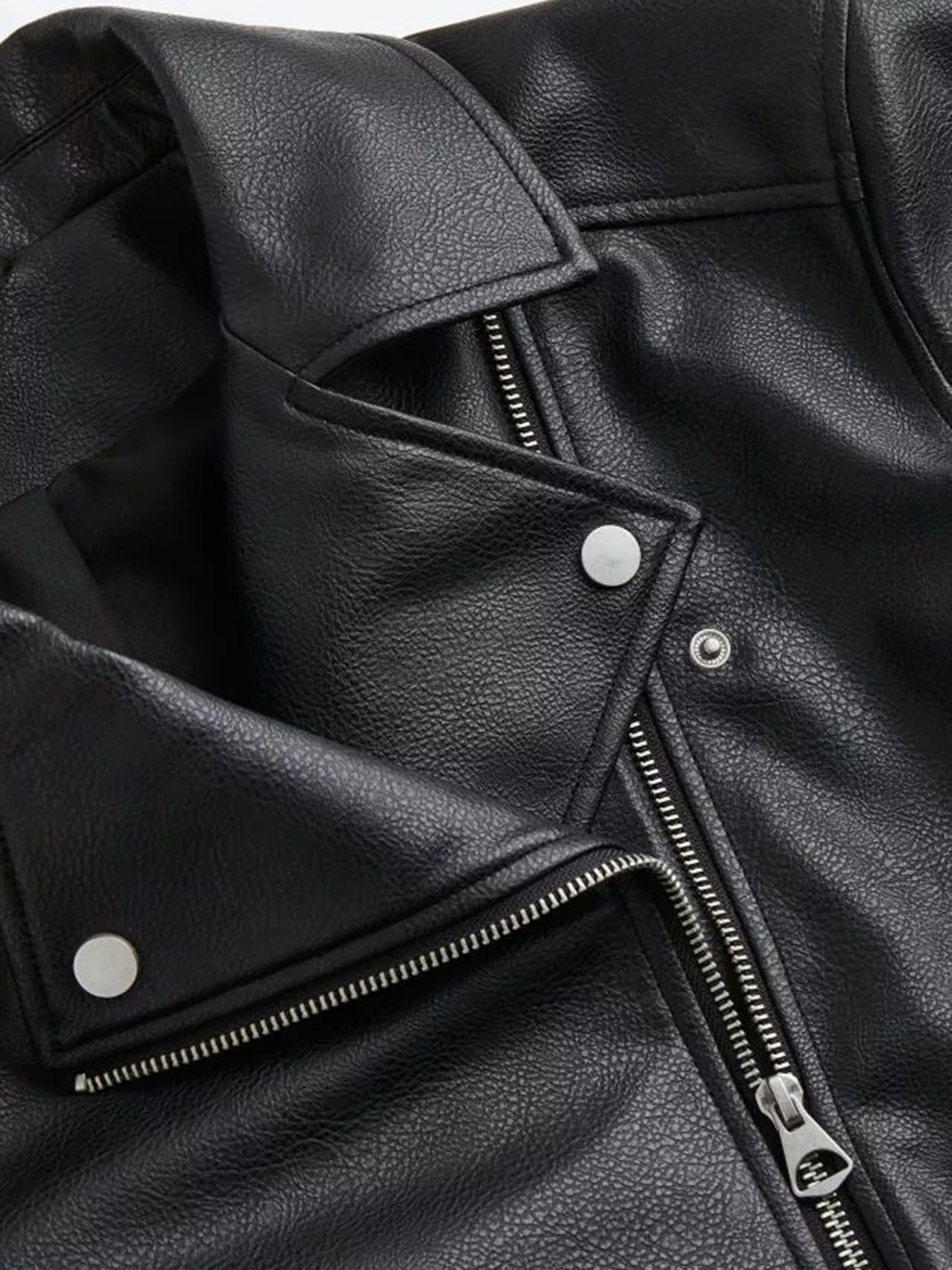 Куртка кожаная H&M модель 1128248wer_Черный Куртка кожаная H&M модель 1128248wer_Черный Фото