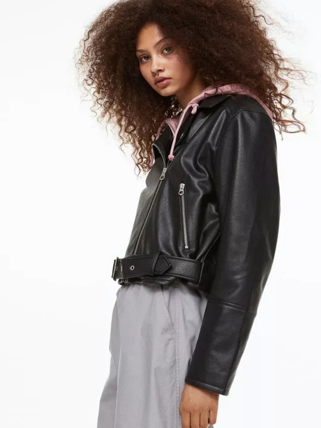 Куртка кожаная H&M модель 1128248wer_Черный Куртка кожаная H&M модель 1128248wer_Черный Фото