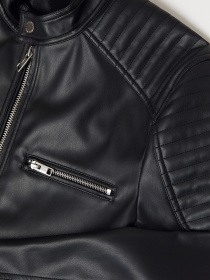 Куртка кожаная H&M модель 8456261wer_Черный Фото