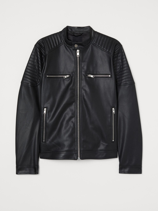 Куртка кожаная H&M модель 8456261wer_Черный Фото