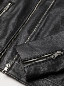 Куртка кожаная H&M модель 8823573wer_Черный Фото