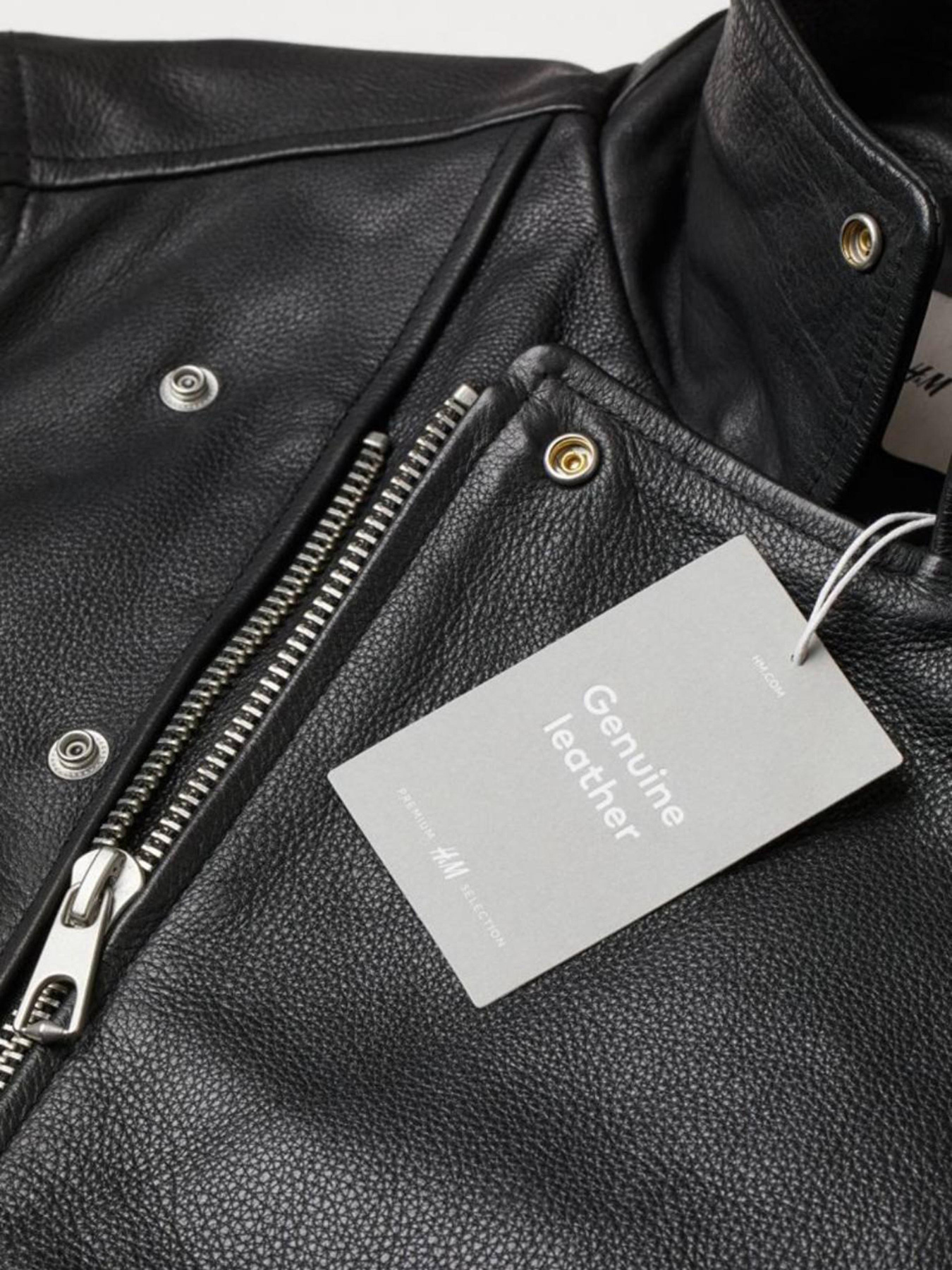 Шкіряна куртка H&M модель 8823573wer_Черный Фото