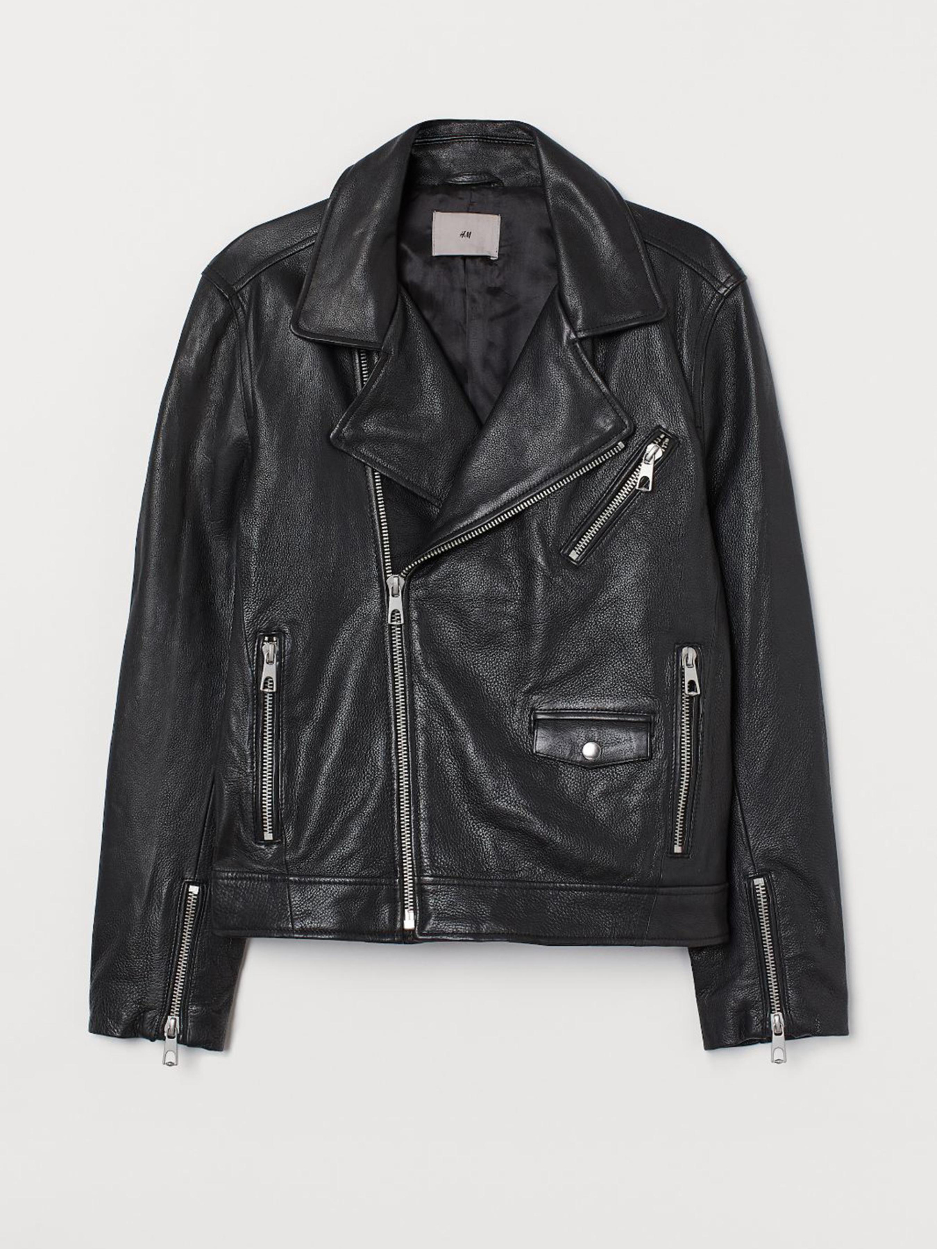 Шкіряна куртка H&M модель 8823573wer_Черный Фото