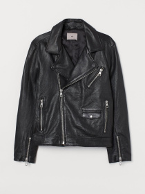Шкіряна куртка H&M модель 8823573wer_Черный Фото