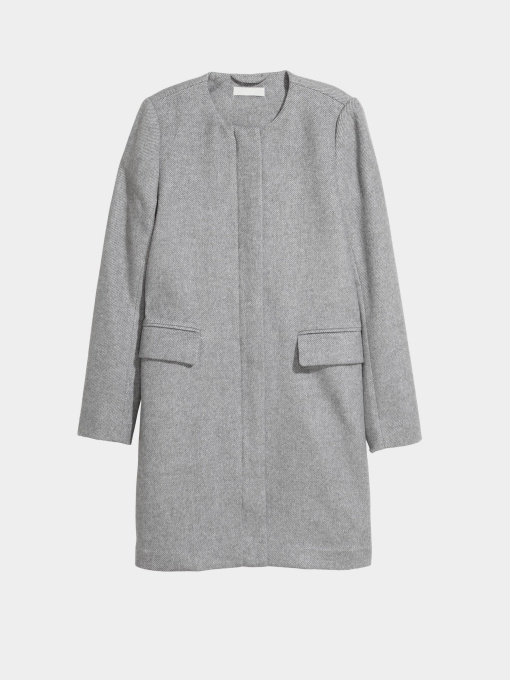Пальто H&M модель 5111906RP11_серый меланж Фото