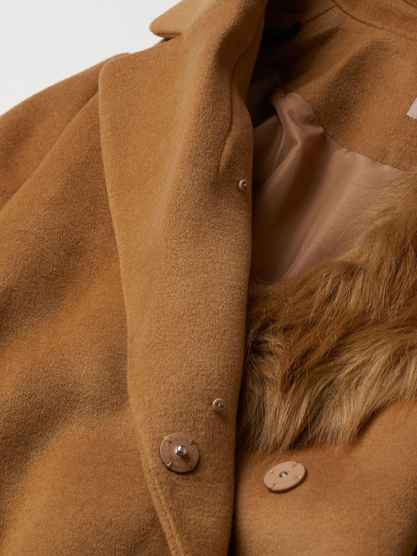 Пальто H&M модель 8813492wtr_Светло-коричневый Фото