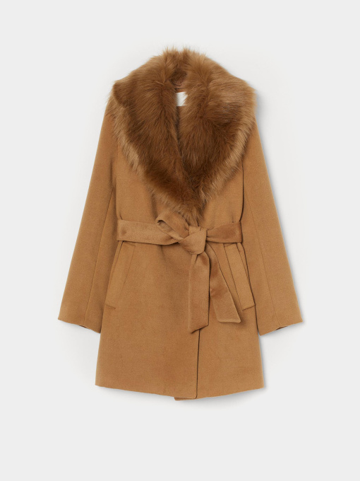 Пальто H&M модель 8813492wtr_Светло-коричневый Фото