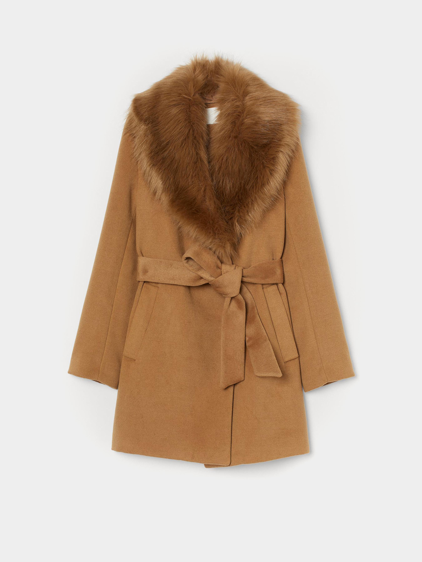 Пальто H&M модель 8813492wtr_Светло-коричневый Фото