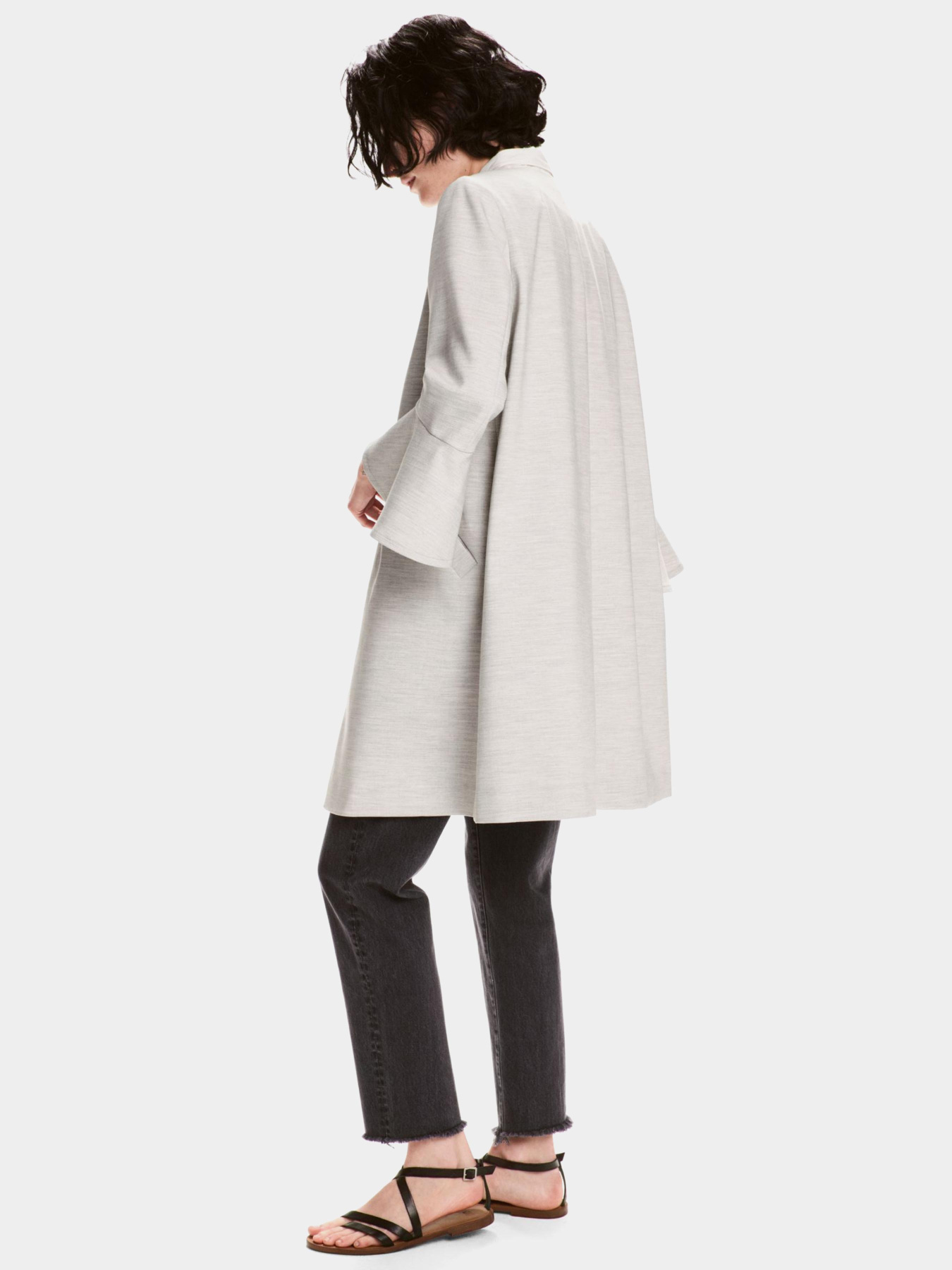 Пальто H&M модель 5068235dm_светло-серый меланж Фото