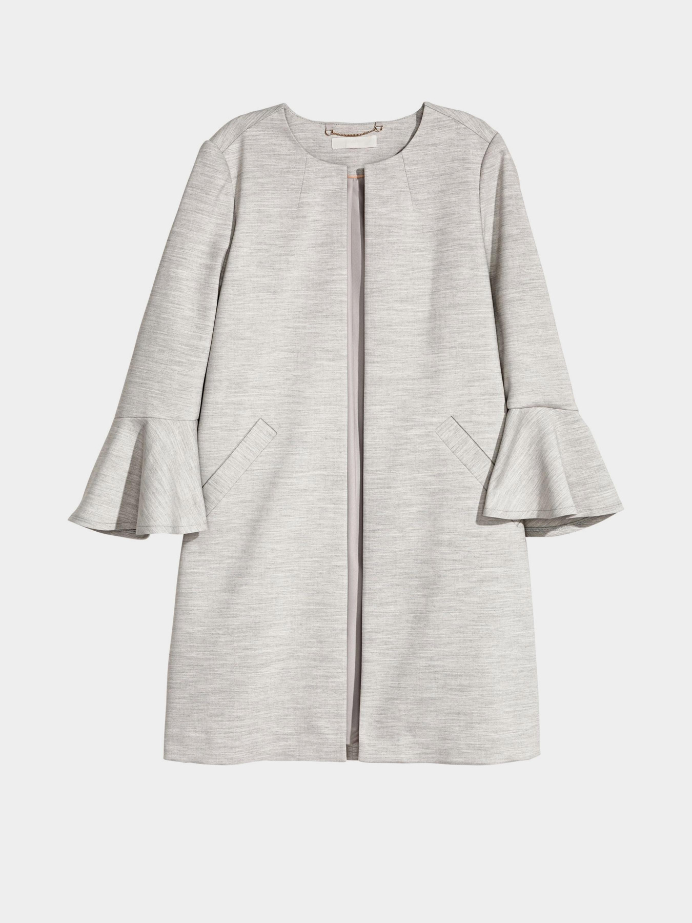 Пальто H&M модель 5068235dm_светло-серый меланж Фото