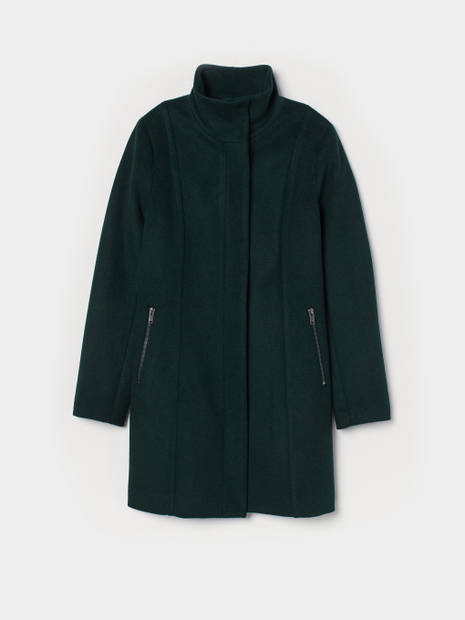 Пальто H&M модель 6617940wt_темно-зеленый Фото