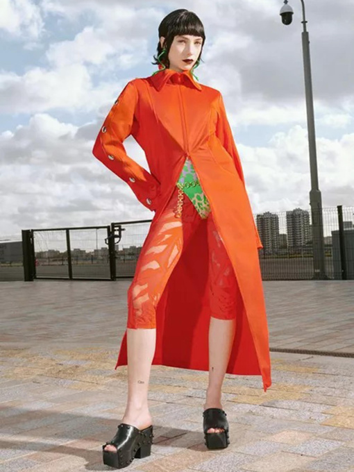 Плащ H&M модель 1104774arl_Темно-оранжевый Фото