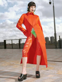 Плащ H&M модель 1104774arl_Темно-оранжевый Фото