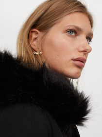 Пальто H&M модель 7604580wt_черный Пальто H&M модель 7604580wt_черный Фото