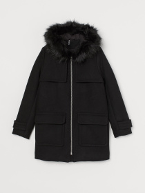 Пальто H&M модель 7604580wt_черный Пальто H&M модель 7604580wt_черный Фото