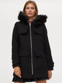 Пальто H&M модель 7604580wt_черный Пальто H&M модель 7604580wt_черный Фото