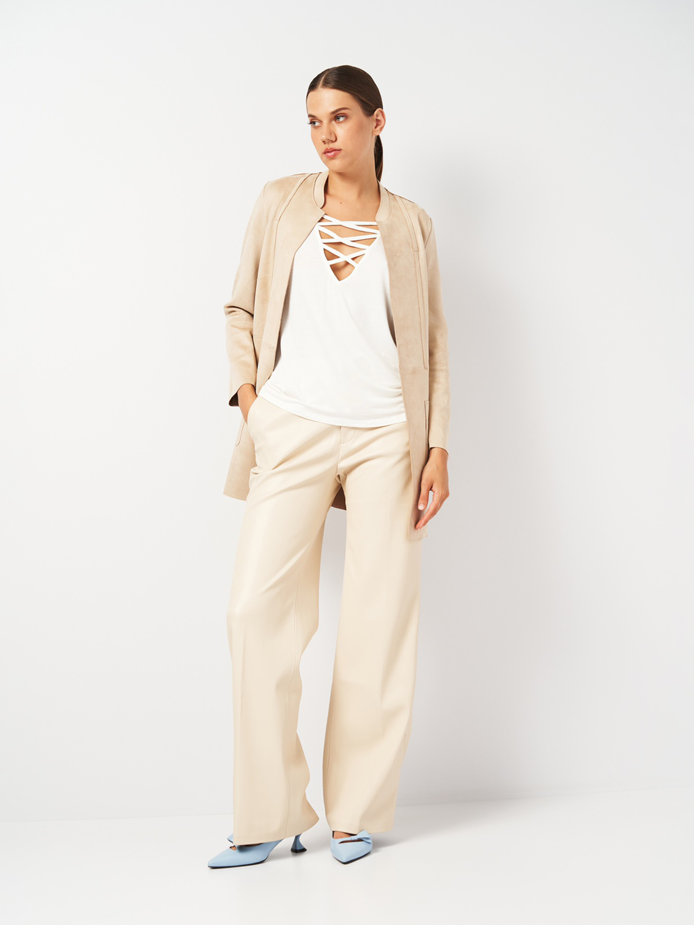 Пальто H&M модель 8158482ral_Светло-бежевый Фото