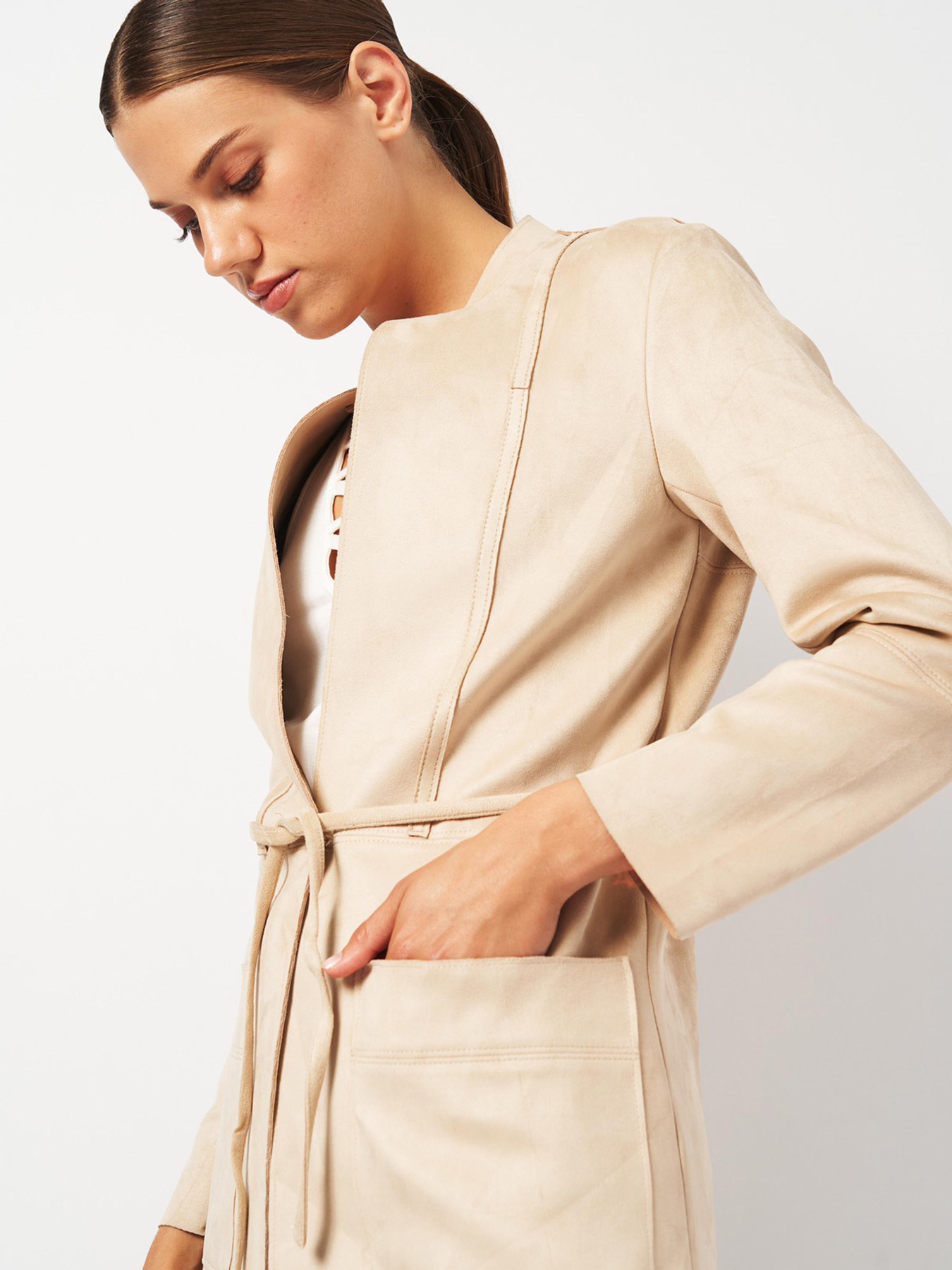 Пальто H&M модель 8158482ral_Светло-бежевый Фото