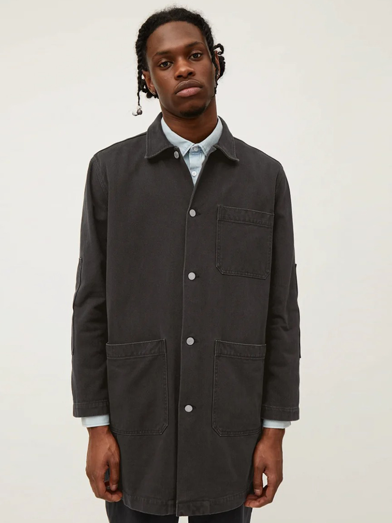 Плащ Weekday модель 8340561ral_Черный вымытый Плащ Weekday модель 8340561ral_Черный вымытый Фото