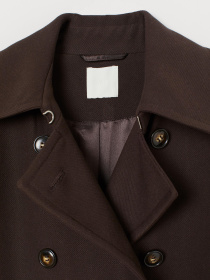 Пальто H&M модель 7871280wer_Темно-коричневый Фото