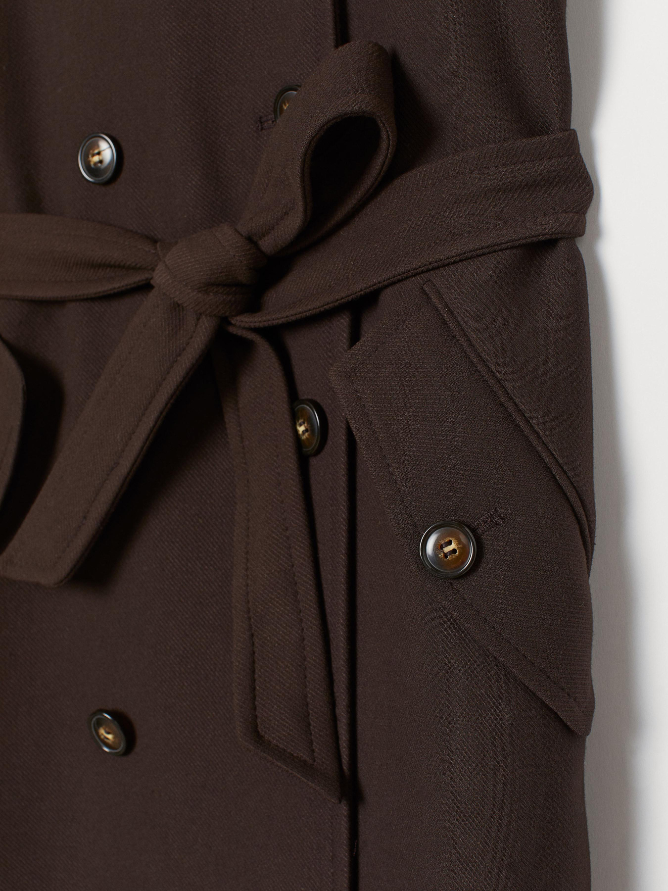 Пальто H&M модель 7871280wer_Темно-коричневый Фото