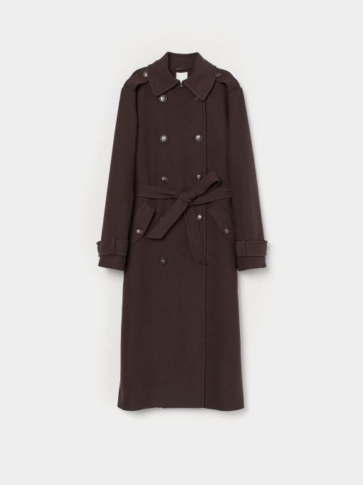 Пальто H&M модель 7871280wer_Темно-коричневый Фото