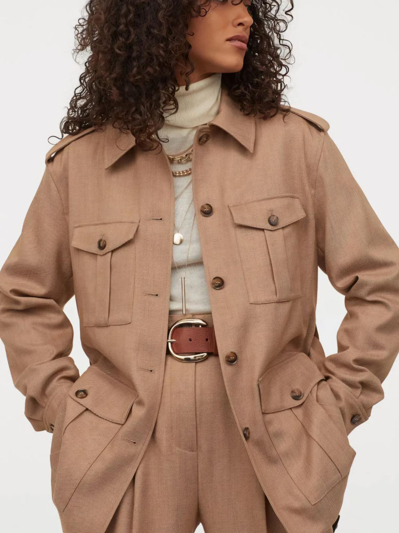 Куртка-рубашка H&M модель 9306122wer_Бежевый Фото