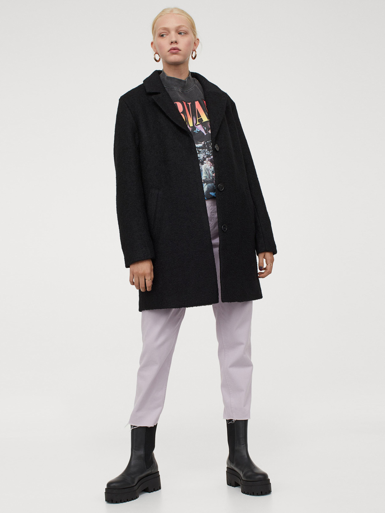 Пальто H&M модель 7402100wt_Черный Фото