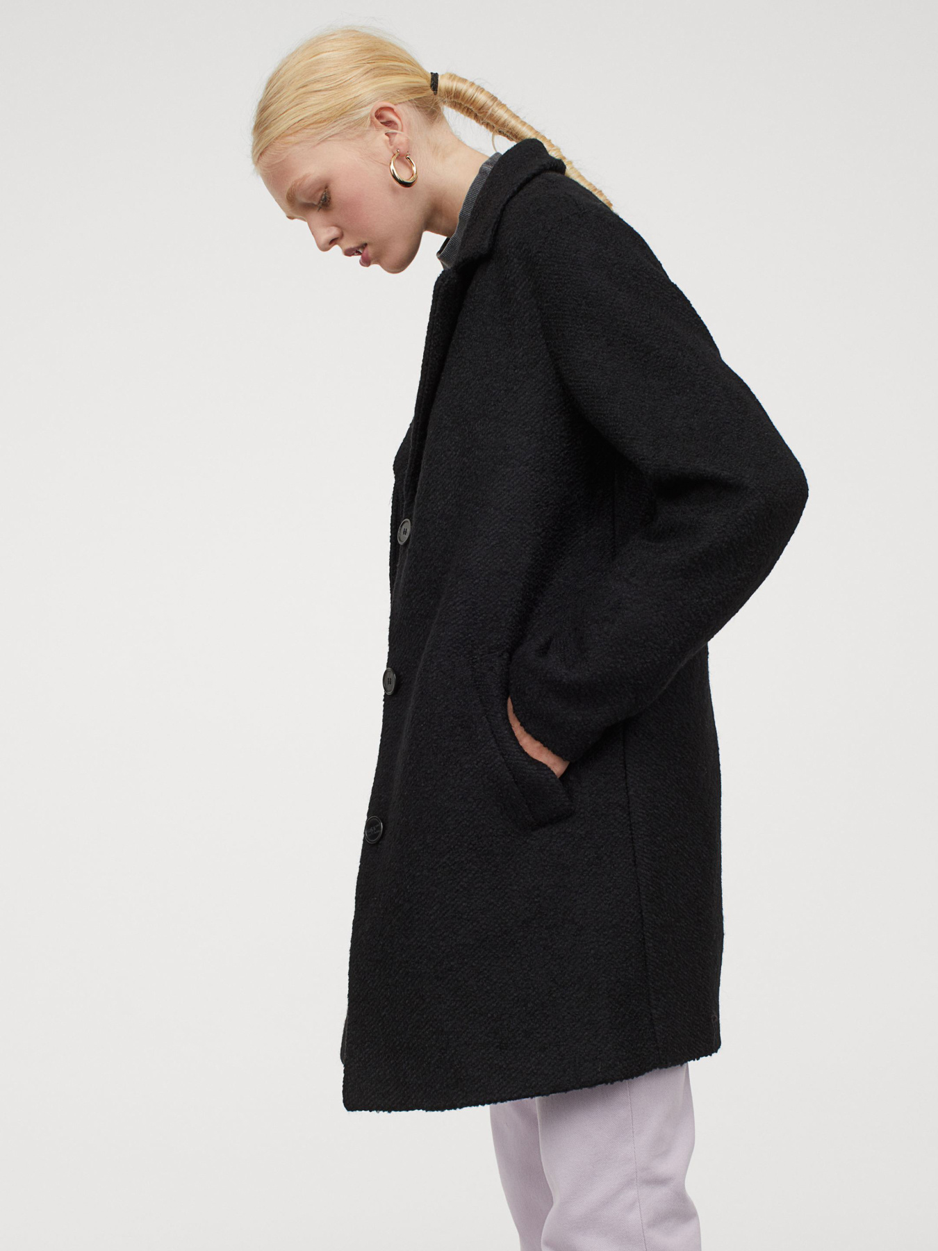 Пальто H&M модель 7402100wt_Черный Фото