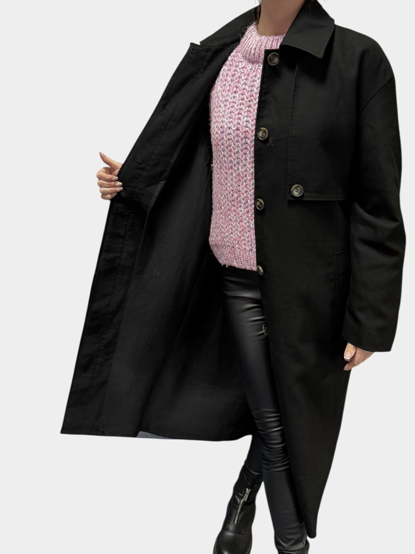 Пальто H&M модель 2325691wer_Черный Фото