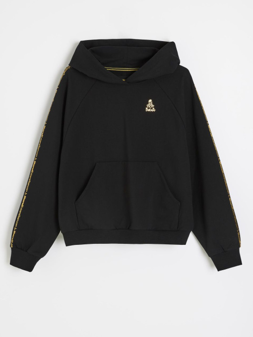 Худи женское DKR ALIS с золотыми принтами черное модель 10048287 Фото