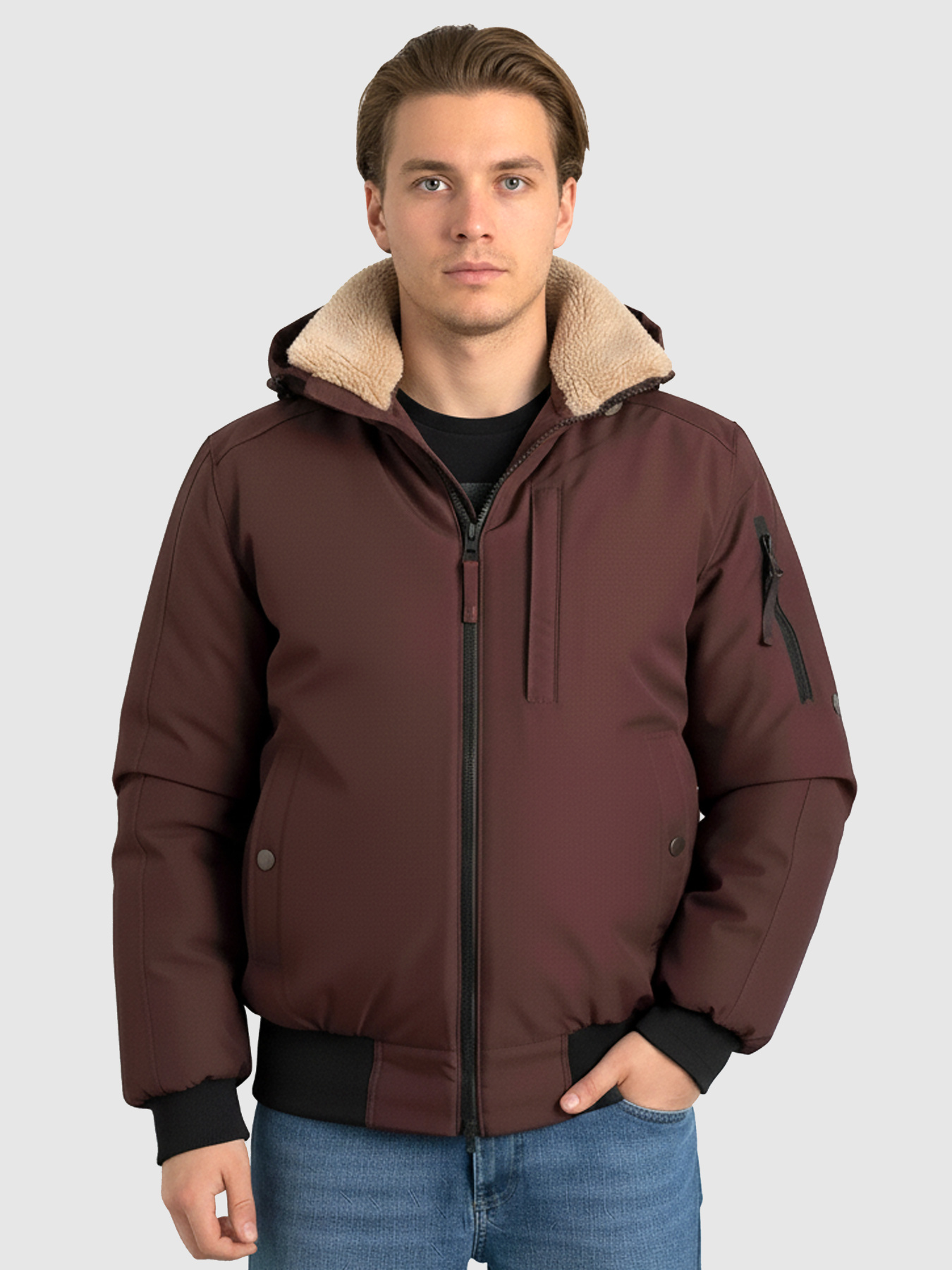 Зимняя куртка Sun's House модель SB-25299-bomber-bordo Фото